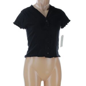 cropped button up top Juniors Medium by Eye Candy NWT